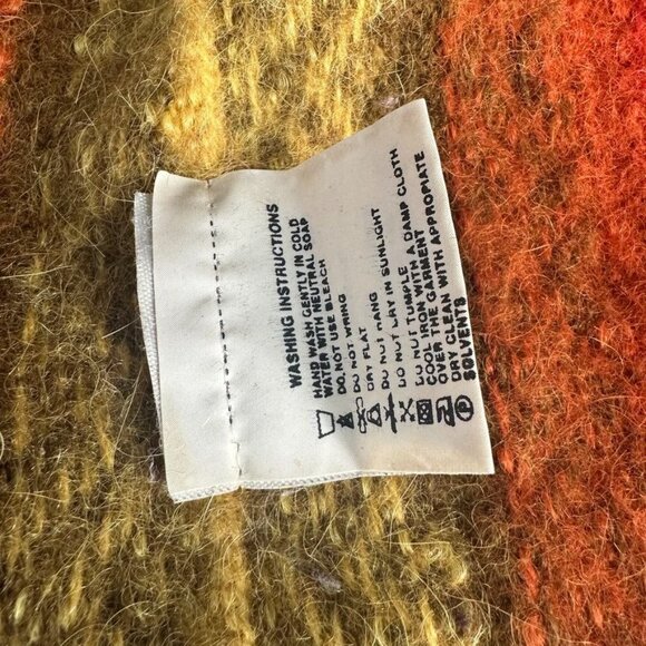 Alpaca Colorful Striped Cardigan Size Medium 100 Alpaca Wool - Picture 4 of 13